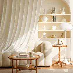 Swallowtail Gauze White Curtain Translucent French Light Luxurious Cream Curtains Partition Bay Window Balcony Sunscreen Drapes
