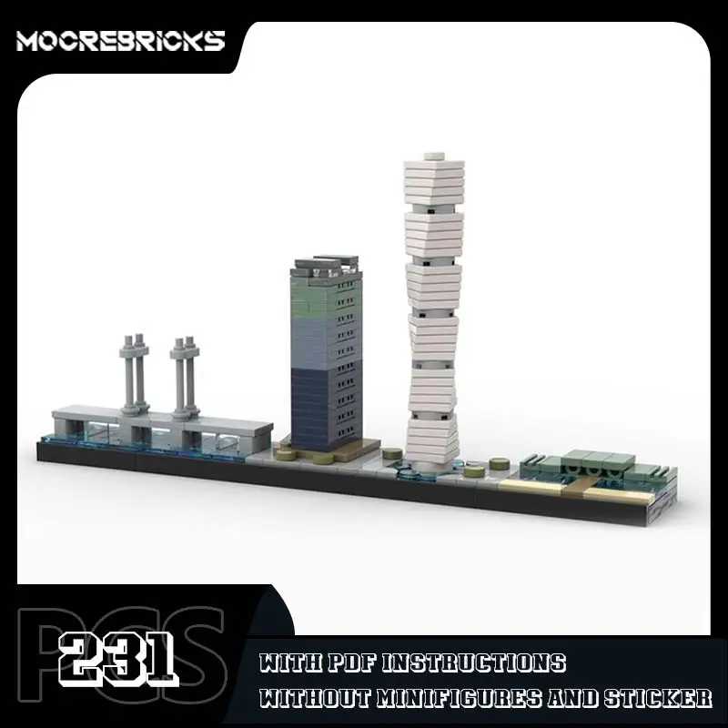 

MOC- 133768 Знаменитый городchter skyline Сборка строительных блоков DIY Модель Технология Кирпичи Игрушки Детские настольные дисплеи Подарки