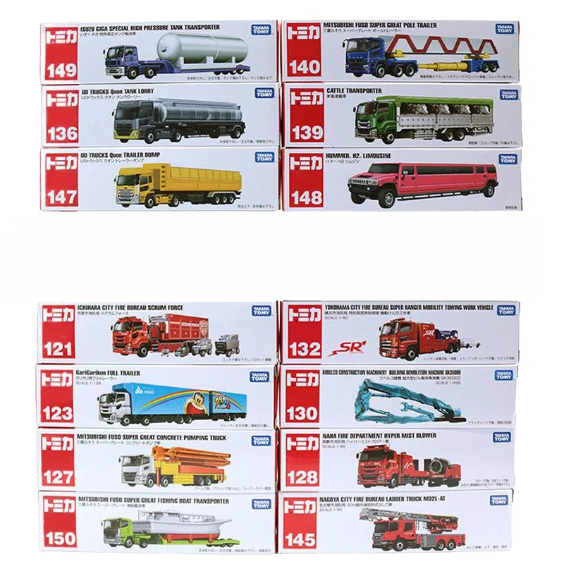 TAKARA Tomy diecast alloy car model Long truck Animal transporter Extended Hummer Bus Boy Collection Display toy children's gift