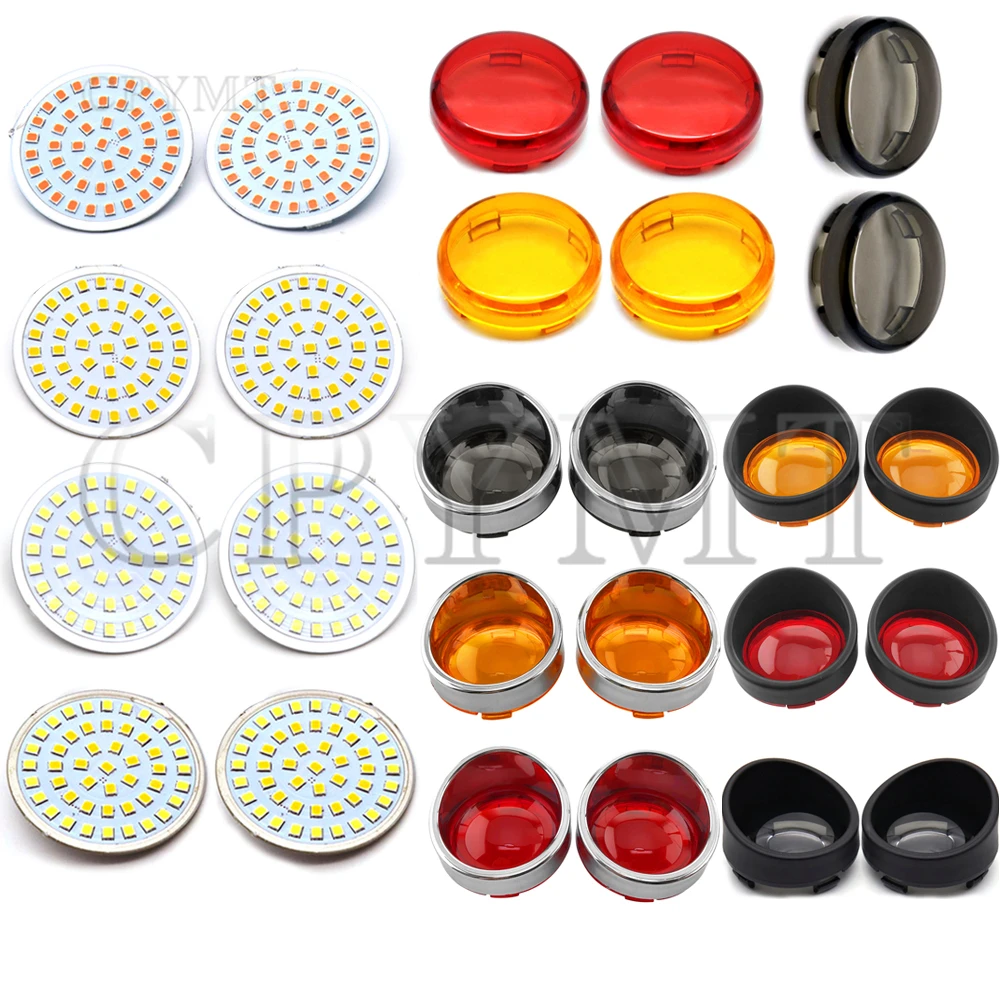 Motorcycles Bullet Style 1156 1157 LED Turn Signal Indicator Lens Trim Cover Fit For Harley Dyna Touring Sportster Electra Glide
