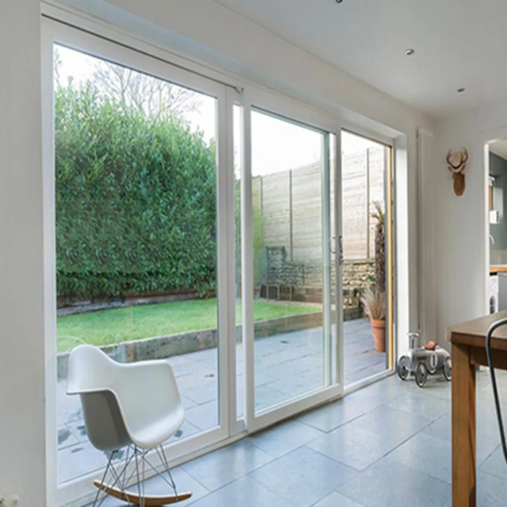 باب منزلق مقوس UPVC نافذة ثابتة نوافذ PVC مزججة مزدوجة