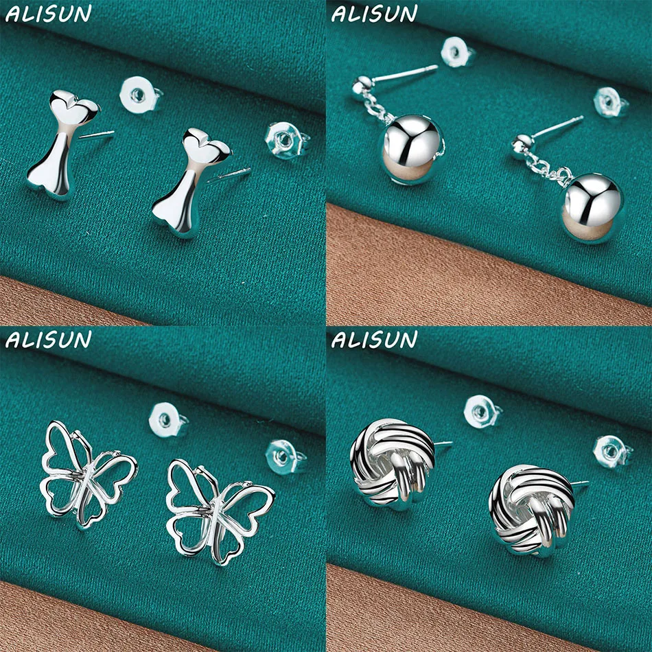 

ALISUN 925 Sterling Silver Earrings Stud Earrings For Women Anniversary Gift Popular Wild Fashion Romantic Jewelry