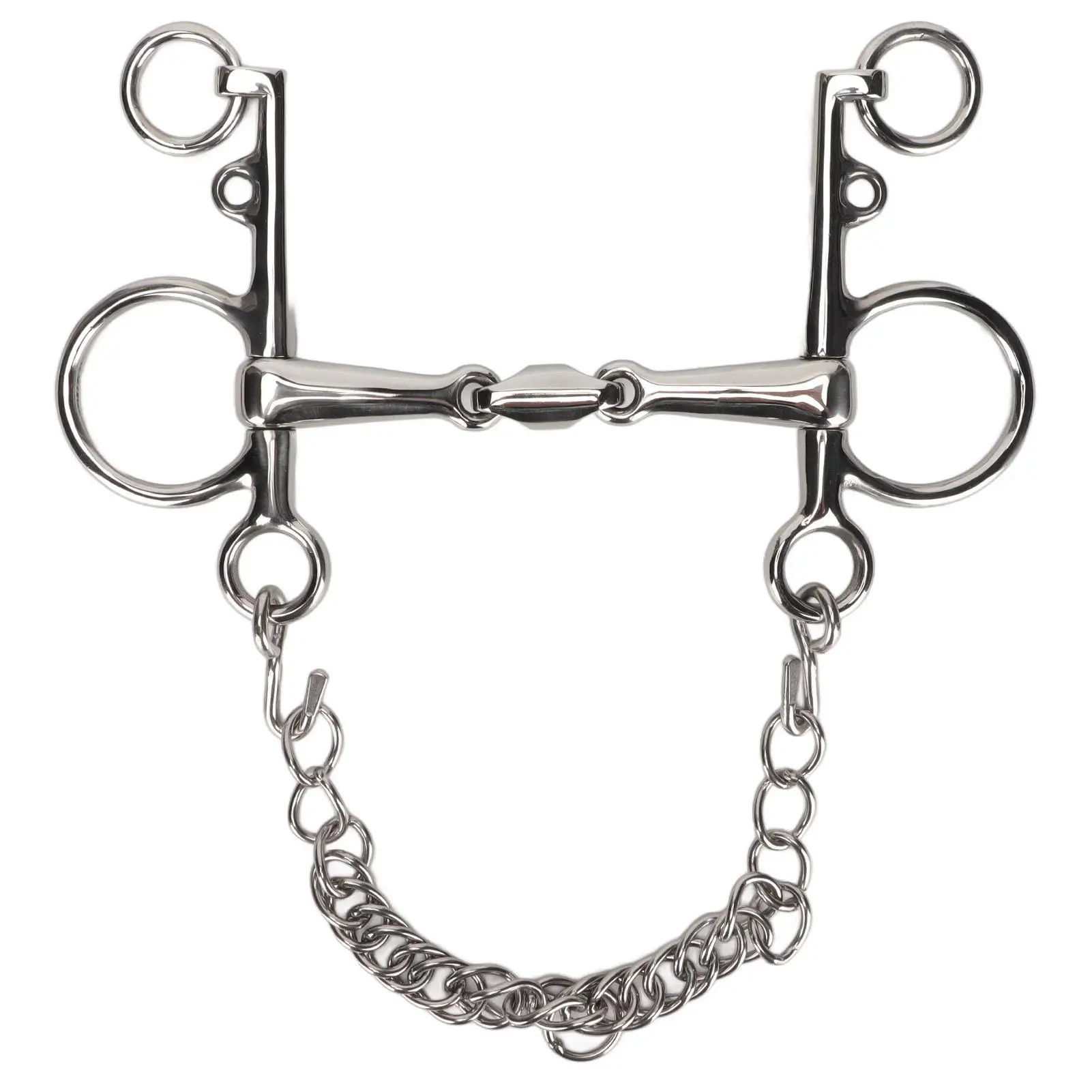 Comfortable Stainless Steel Pelham Horse Bit - Gnaw Resistant, Easy Control with Chain