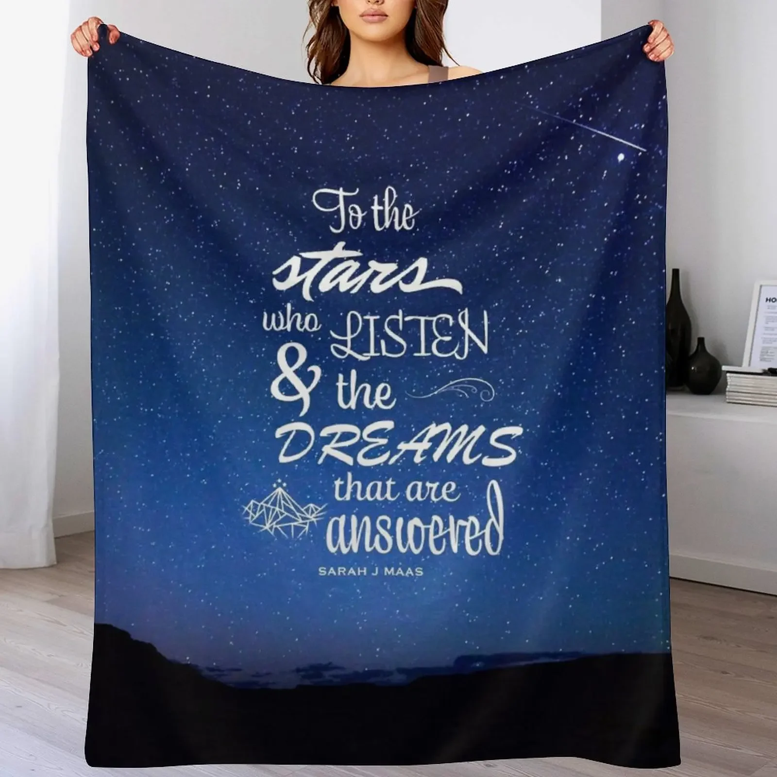 

To the stars who listen - Sarah J Maas ACOTAR Throw Blanket Retros halloween Sofas Travel Blankets