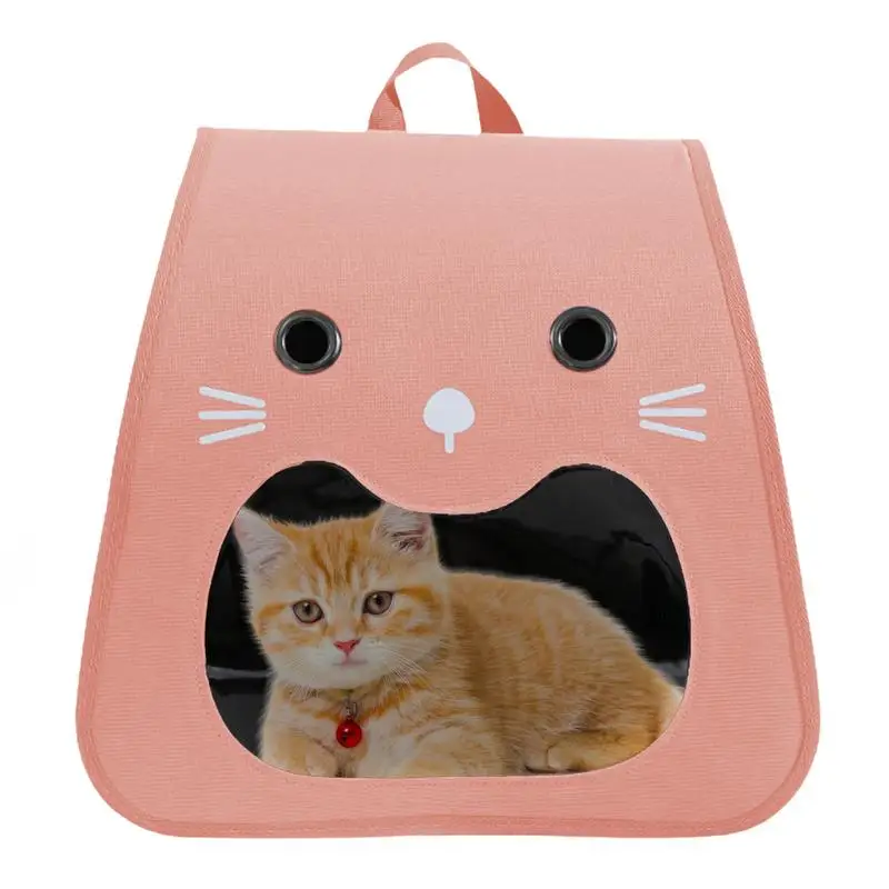 

Cat Backpack Carrier Cozy Soft Breathable Puppy Backpack Portable Smiling Face Foldable Pet Carrying Bag Cat Supplies Pet Travel