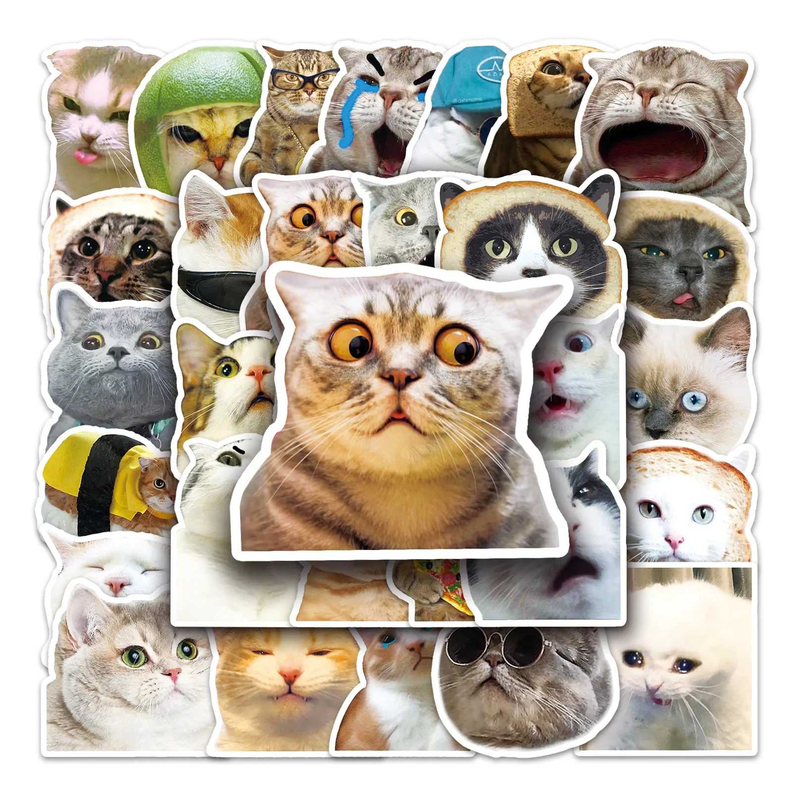 10/30/50PCS New Popular Cartoon Cat Sticker Pack Skateboard Guitar Decoration DIY Laptop Waterproof Notebook Decal Cup Wholesale