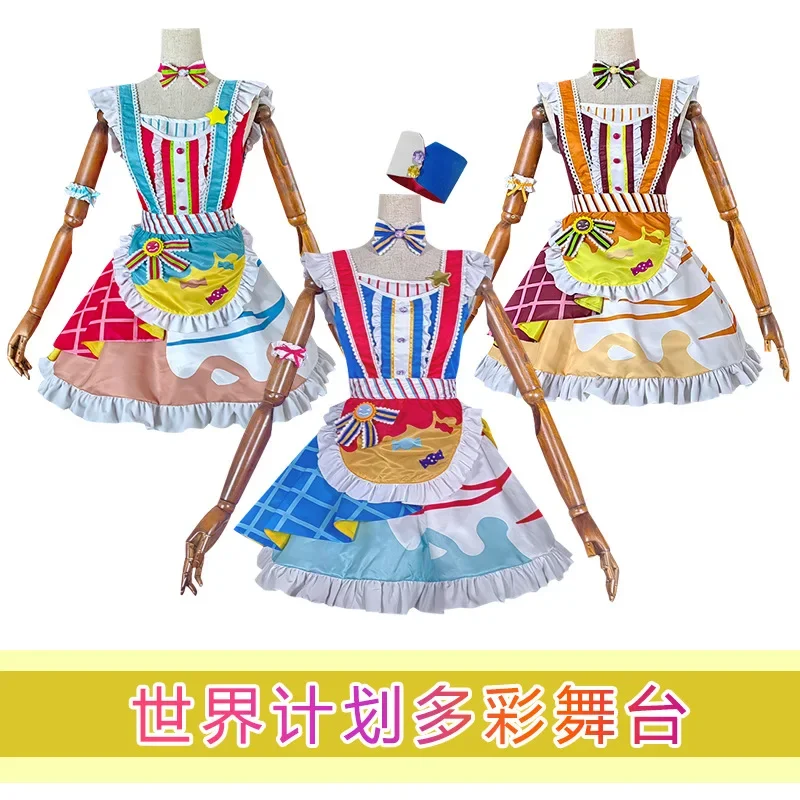 Project Sekai colorful stage feat Rin Kusanagi Nene ootori EMU outfits Halloween carnival anime cosplay costumes live dress suit