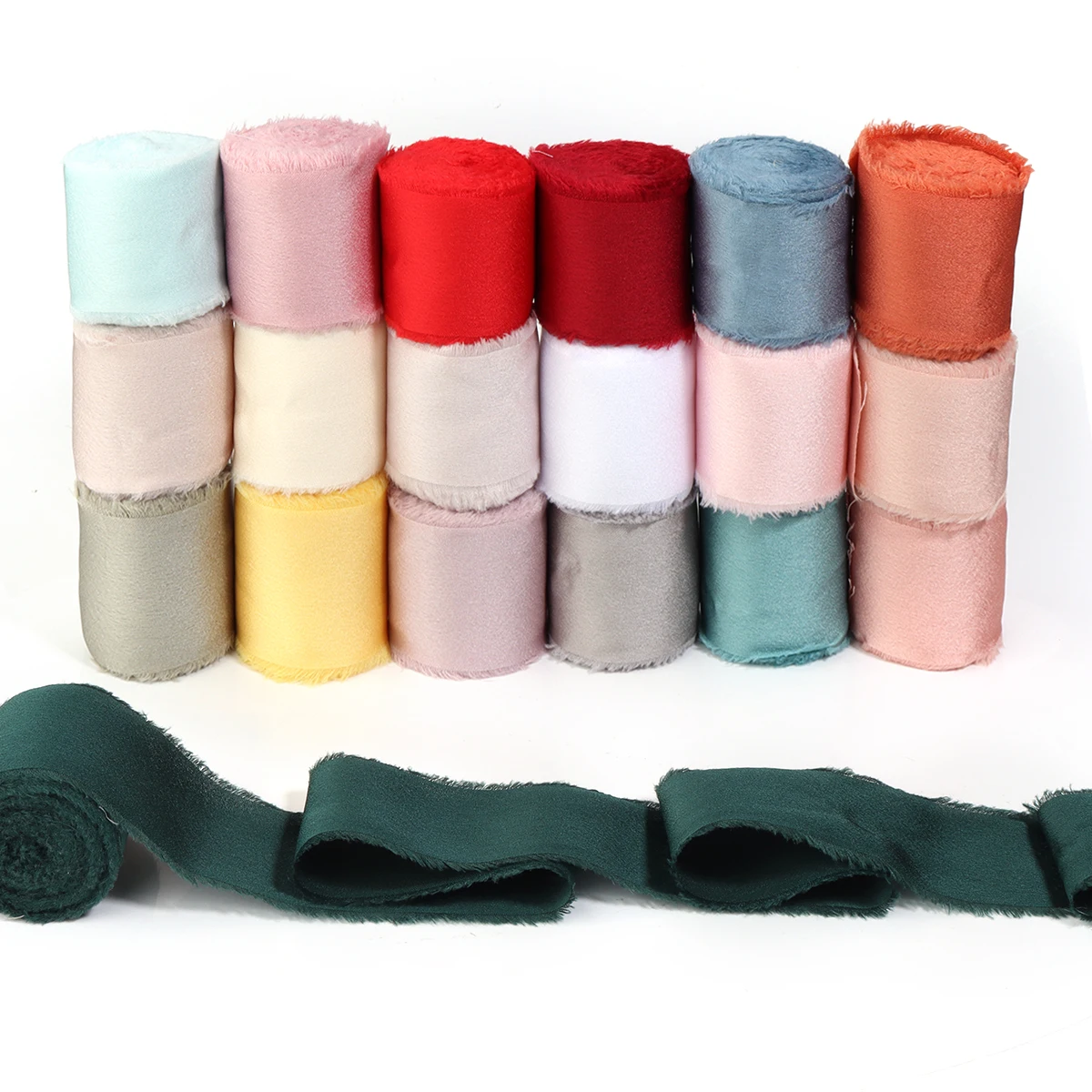 5Yards Frayed Silk Ribbon Edged Wrinkle Chiffon Handmade Ripped Wedding Party Flower Bouquet Gift Packing Decorations DIY Craft