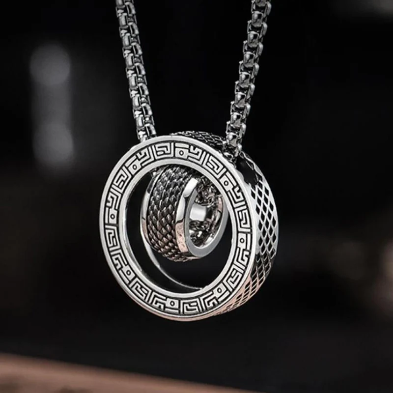 Thai Silver Snake Scale Circular Necklace Men's High Grade Snake Year Accessories Trendy Necklaces Boy Gift KOFSAC