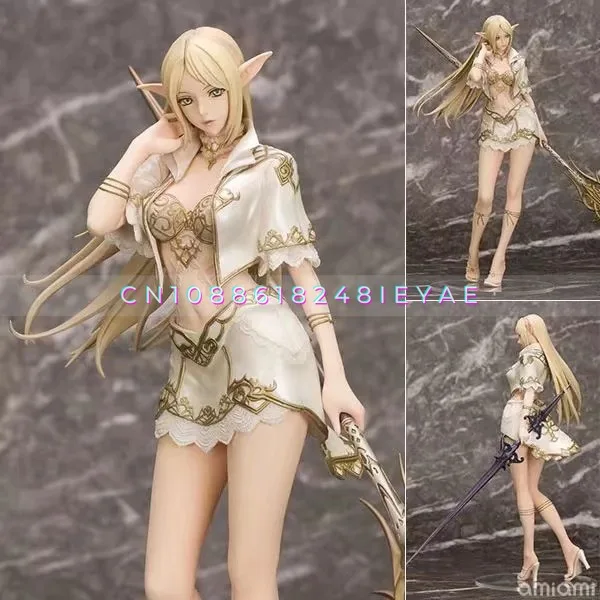 Curiosities Trade Lineage Heaven Ii White Elf, Female Mage, 1/7 Stand with Staff