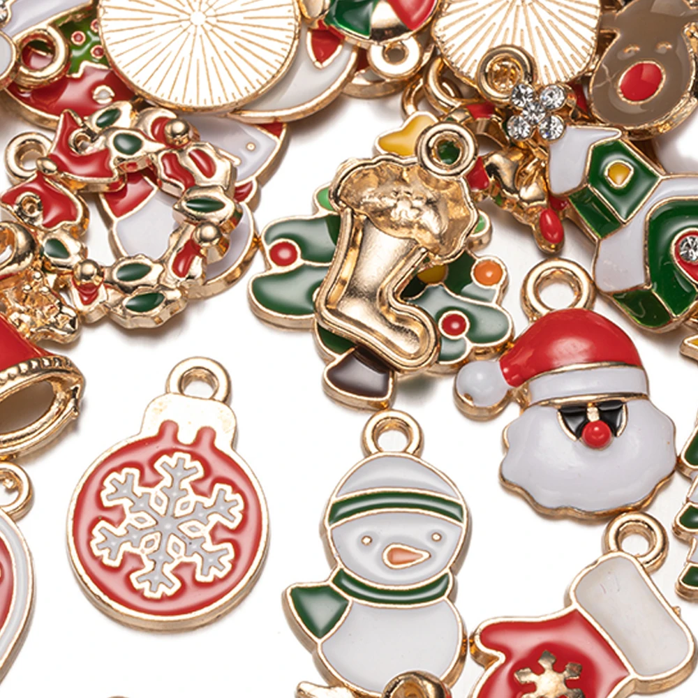 Enamel Christmas Charms for DIY Earrings