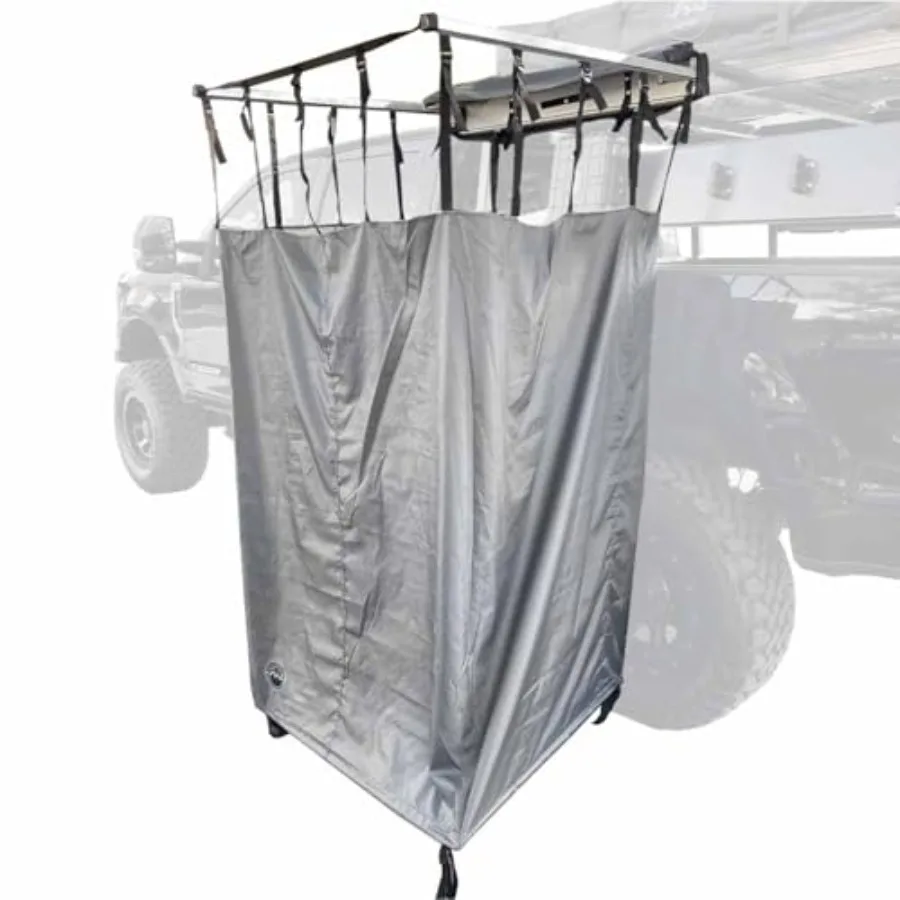 

Душевая кабина HD Nomadic для автомобиля с черным чехлом из ПВХ 1000G, универсальные L-образные кронштейны, темно-серый корпус с серебристой внутренней отделкой