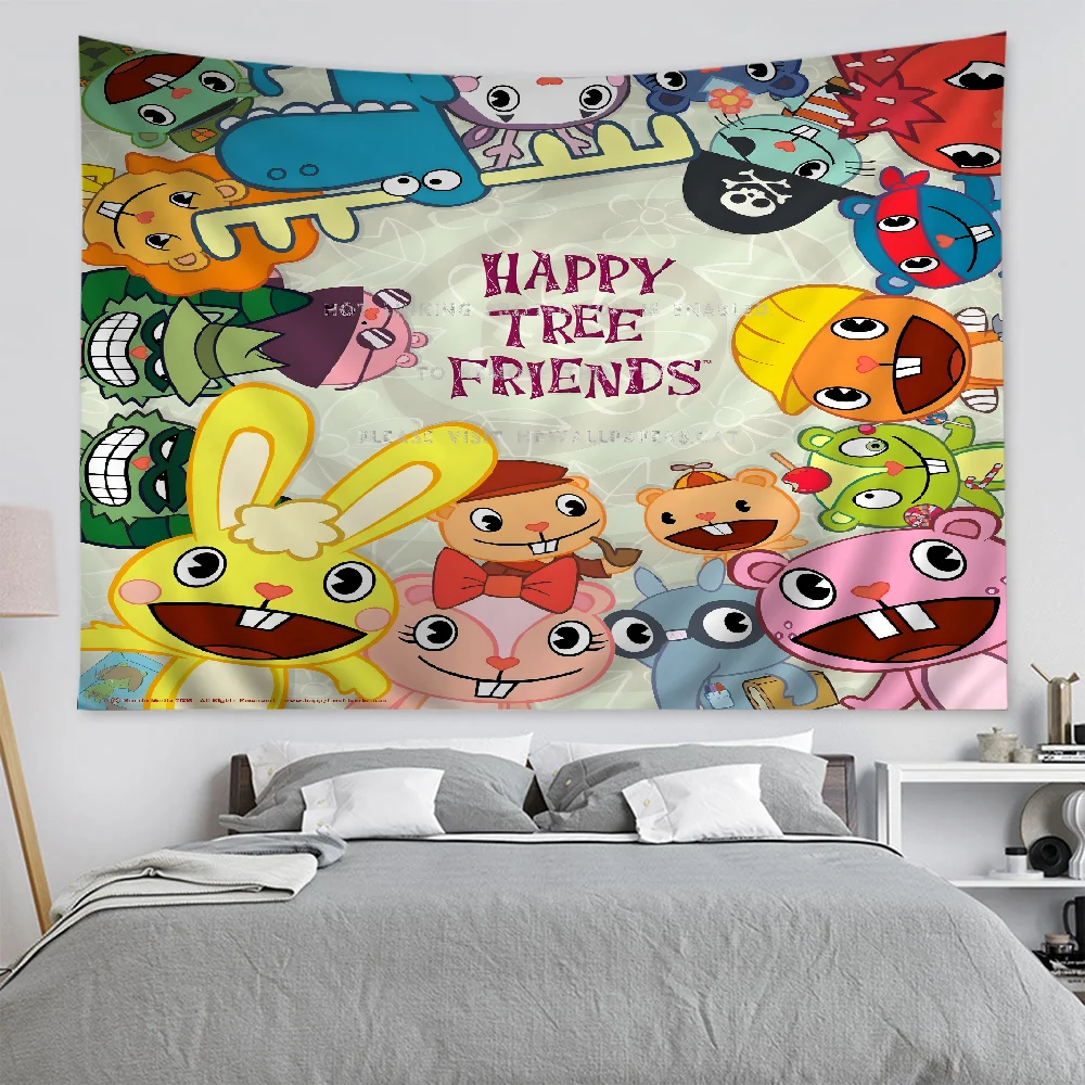 Happy Tree Friends Cartoon Tapestry Home Decoration hippie bohemian decoration divination Home Decor