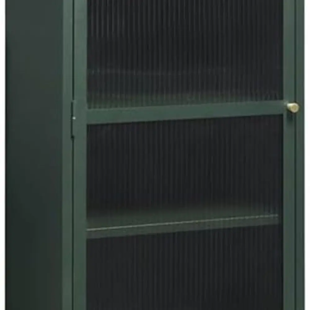 

Contemporary Tempered Glass & Steel Freestanding Cabinet with Hinged Door, Adjustable Shelves, Suitable for Multiple Rooms, 22.5