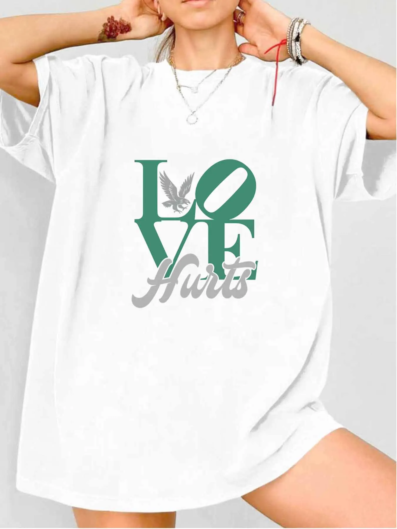 

Letter pattern Crew Neck Women's T-Shirt Short Sleeve Fashion Printed Half Sleeve Top Stretch T-Shirt