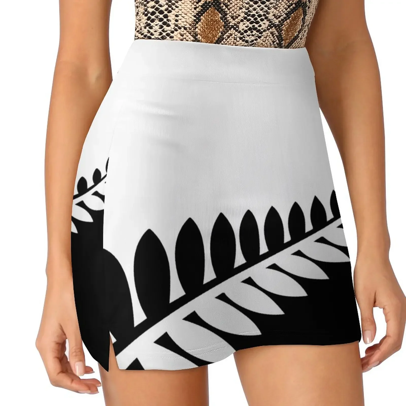 

New Zealand - Black & White Flag Mini Skirt Women's clothing Clothes for summer