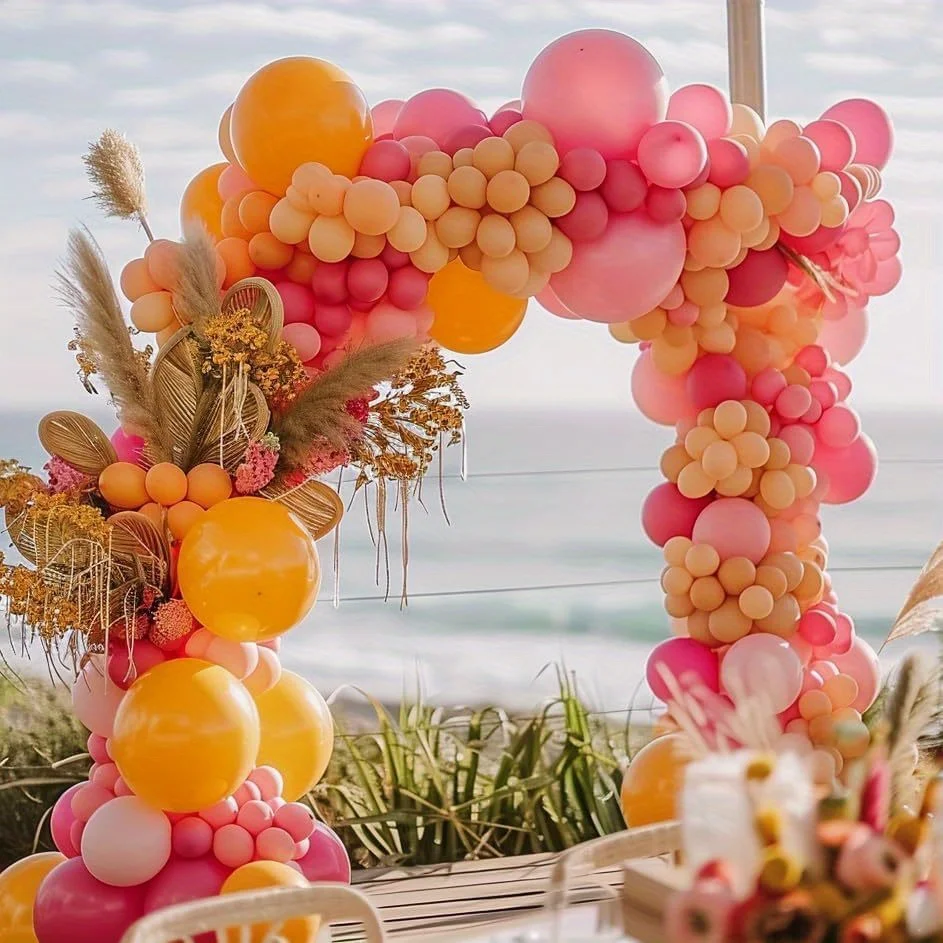 115pcsColorful Balloon Garland Decoration Set,suitable for Birthday Shower Wedding Wildflower Tropical Hawaiian Party Decoration