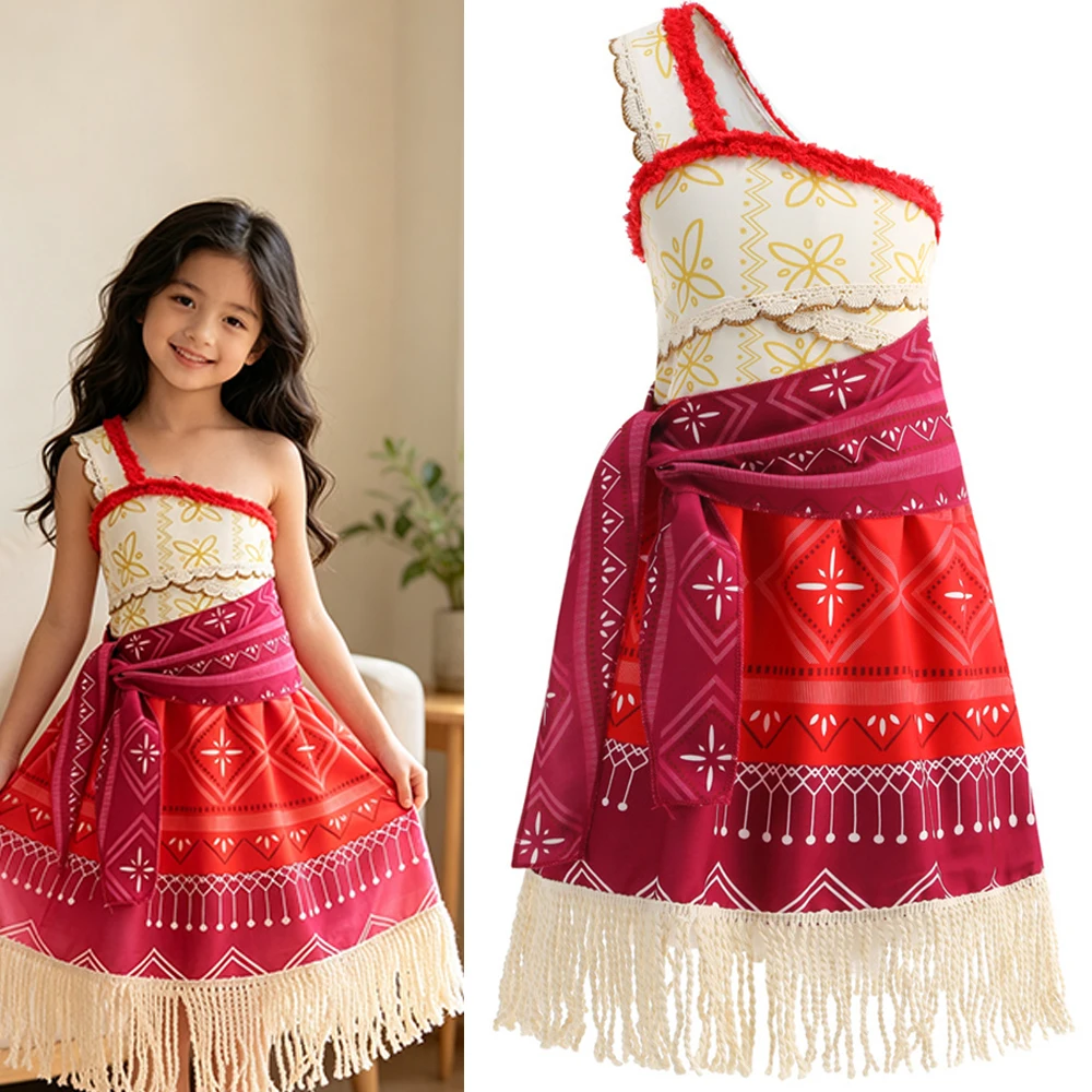 Polynesian Adventure Tropical Island Dress Ocean Costume Kids Beach Summer Dresses Princess Birthday Halloween Costumes