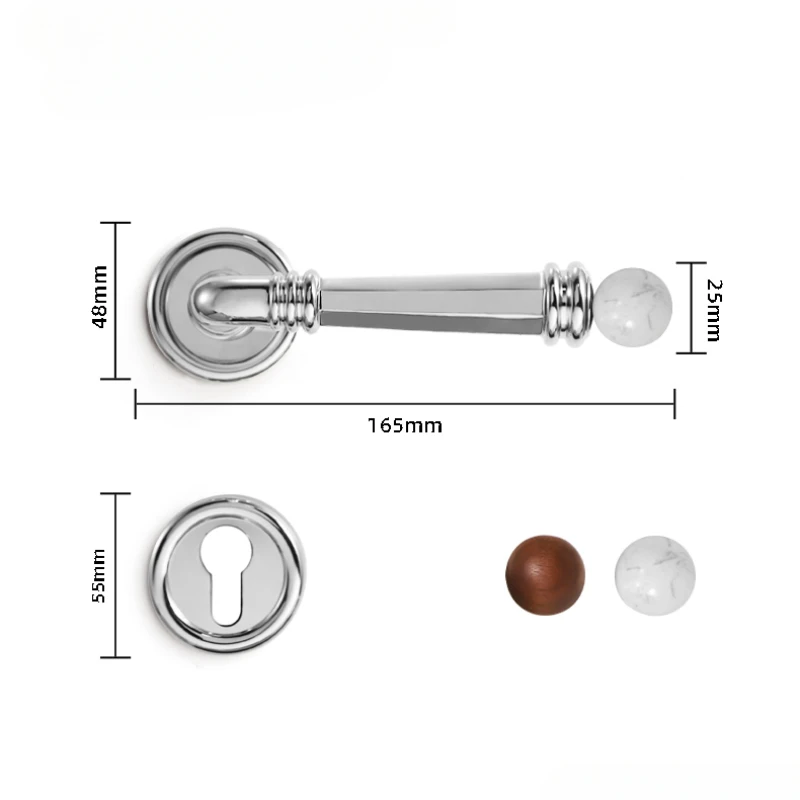 Tinyhob Original Brass Interior Door Handle Bedroom Interior Anti-theft Mechanical Lock Security Mute Bathroom Door Handle Locks