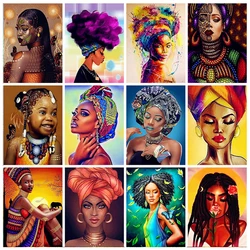Yumeart Africa Woman 5D DIY Diamond Painting Embroidery Portrait Mosaic Rhinestone Picture DIY Handmade Hobbies and Crafts
