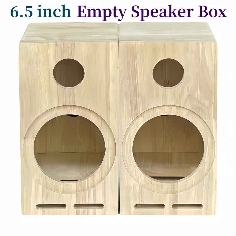 

6.5-inch Speaker Empty Box,DIY Speaker Maze Box,Wooden Speaker Housing,2Piece Sound Box,Woofer Hole 146mm/Tweeter Hole 50mm