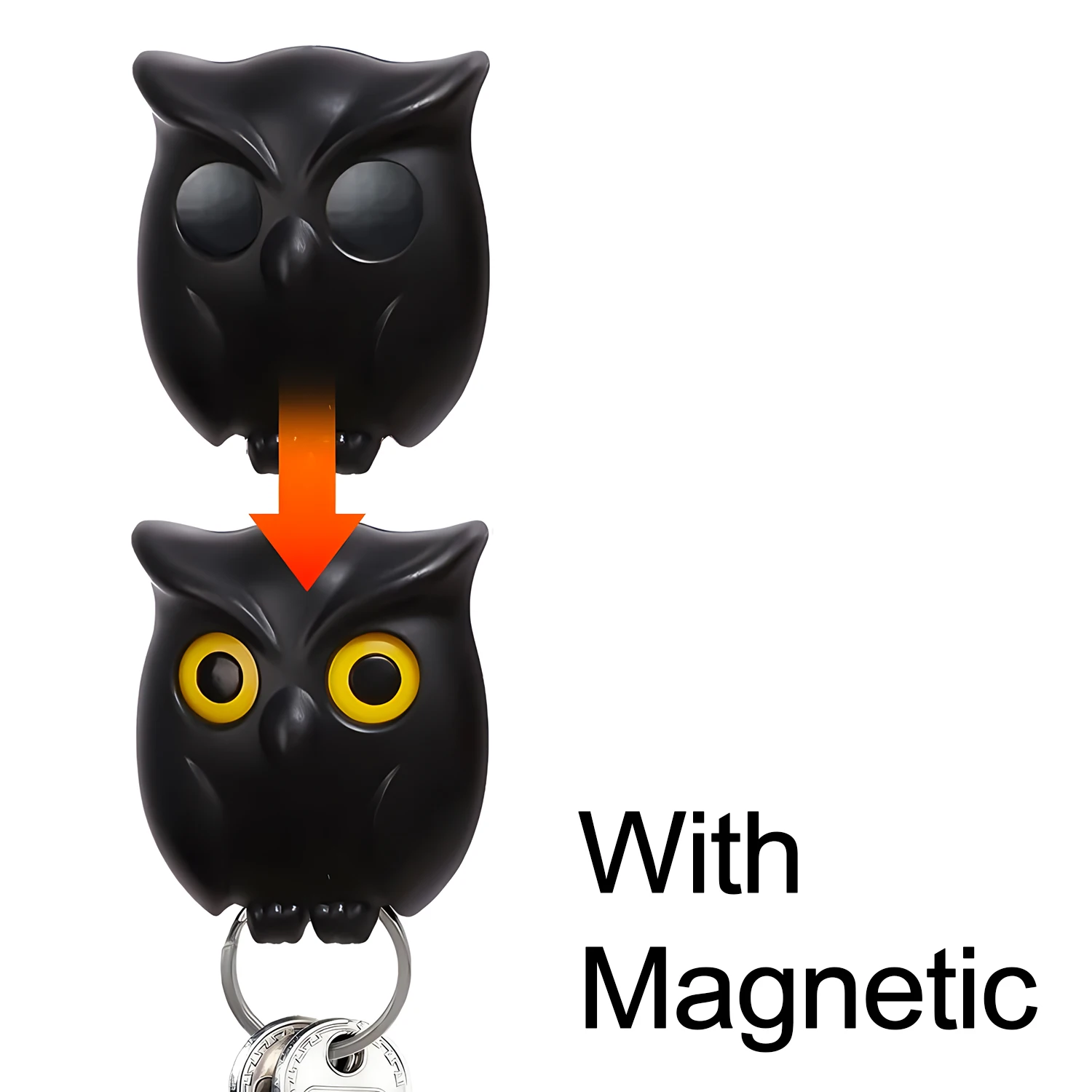 Hot Creative Owl Night Wall Magnetic Key Holder Magnets Hold Keychain Key Hanger Hook Hanging Key Will Open Eyes Home Decoration