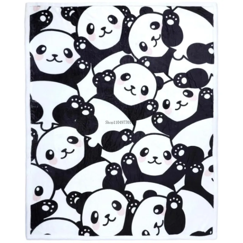 

Panda pattern blanket for girls, kids, teens, lightweight, cute bedding, perfect for home bedroom sofa couch gift
