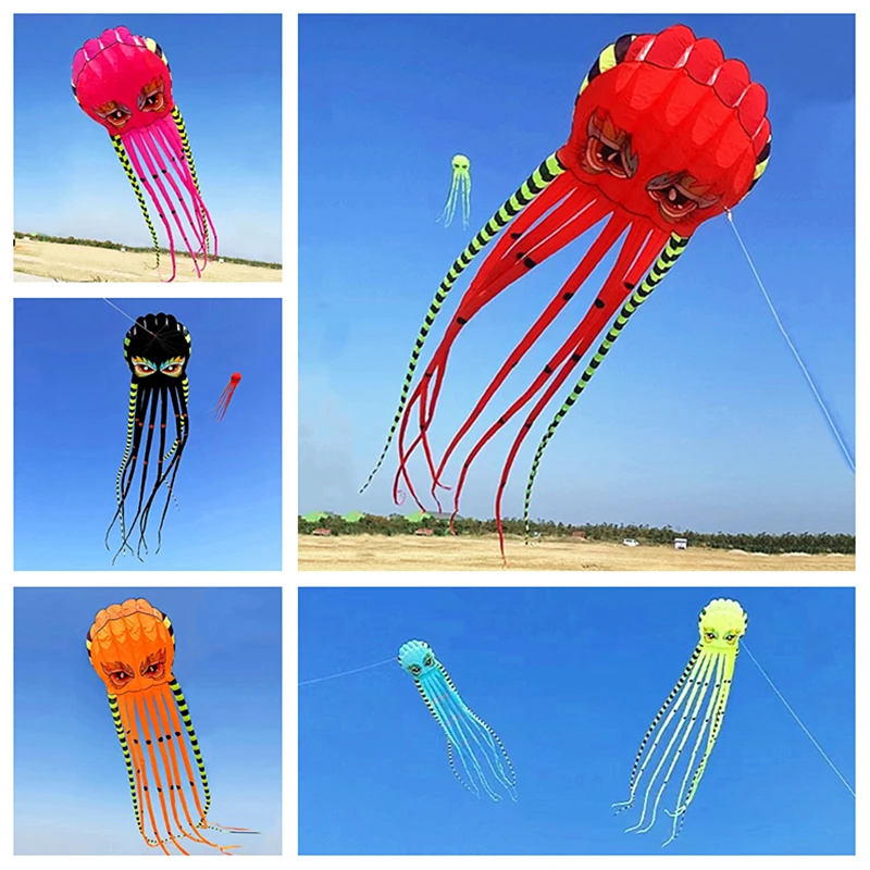 

Free Shipping 800cm octopus kites flying for adults kites inflatable toys Gel blaster Outdoor play pilot kite lifter Kite flying