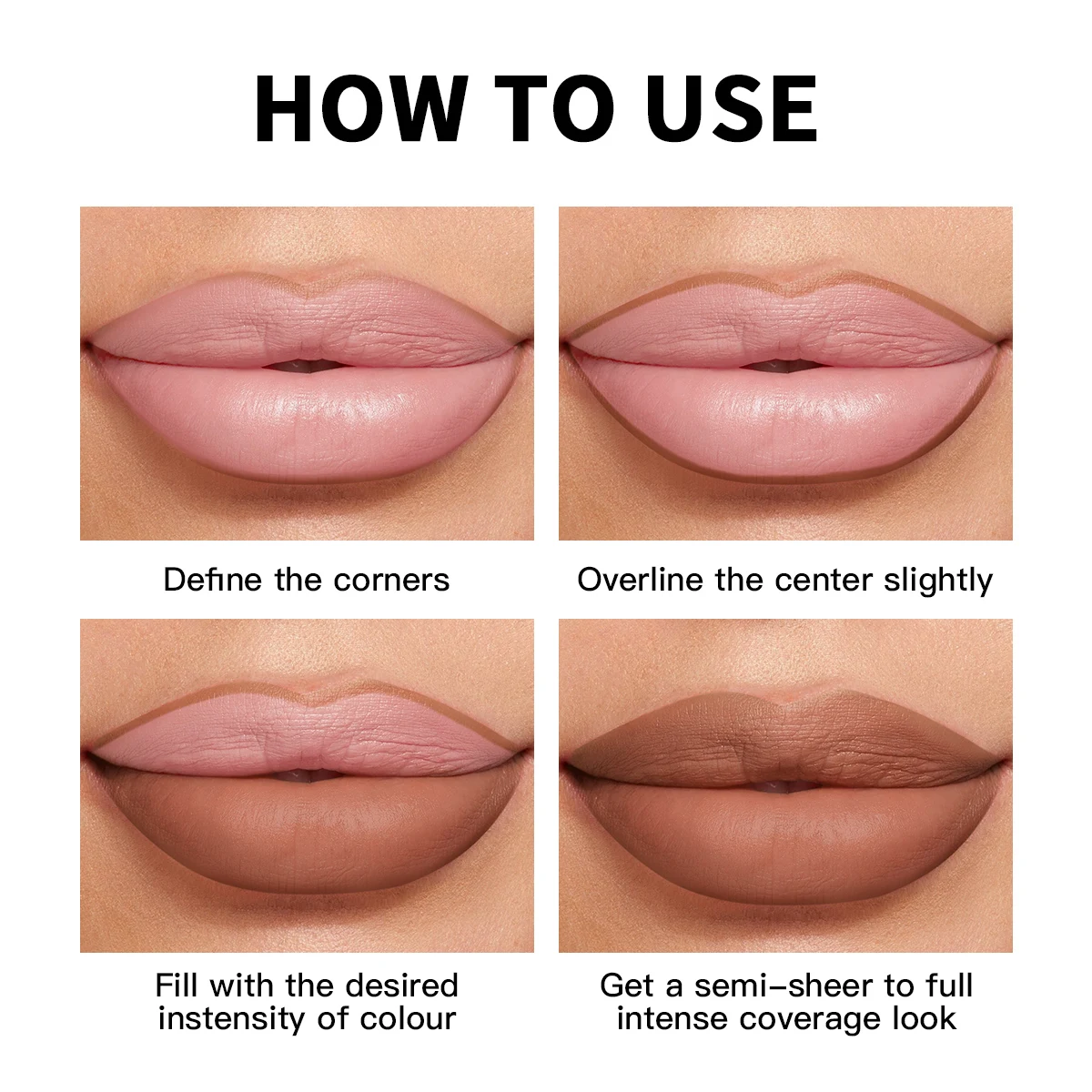 مجموعة أحمر الشفاه وبطانة الشفاه 2 في 1 من USHAS، أحمر شفاه بلون عاري غير لامع مكون من 18 لونًا، مرطبًا ويدوم طويلاً، مستحضرات تجميل مثالية للشفاه #5