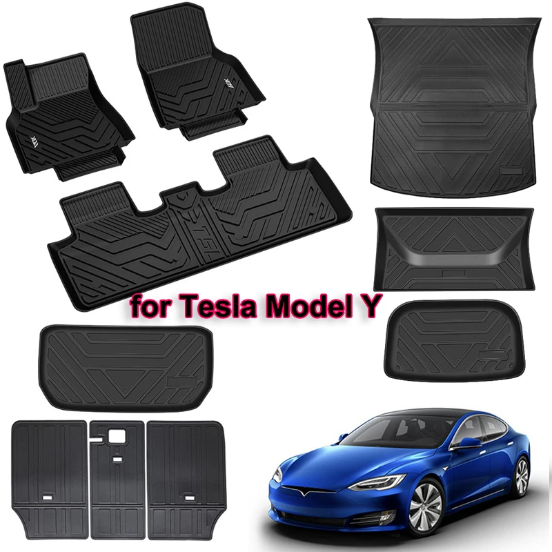 for Tesla Model Y Floor Mats 2023 Frunk Rear Trunk Mat Carpet 3D Liners Anti-Slip Waterproof Full Protector interior Accessories