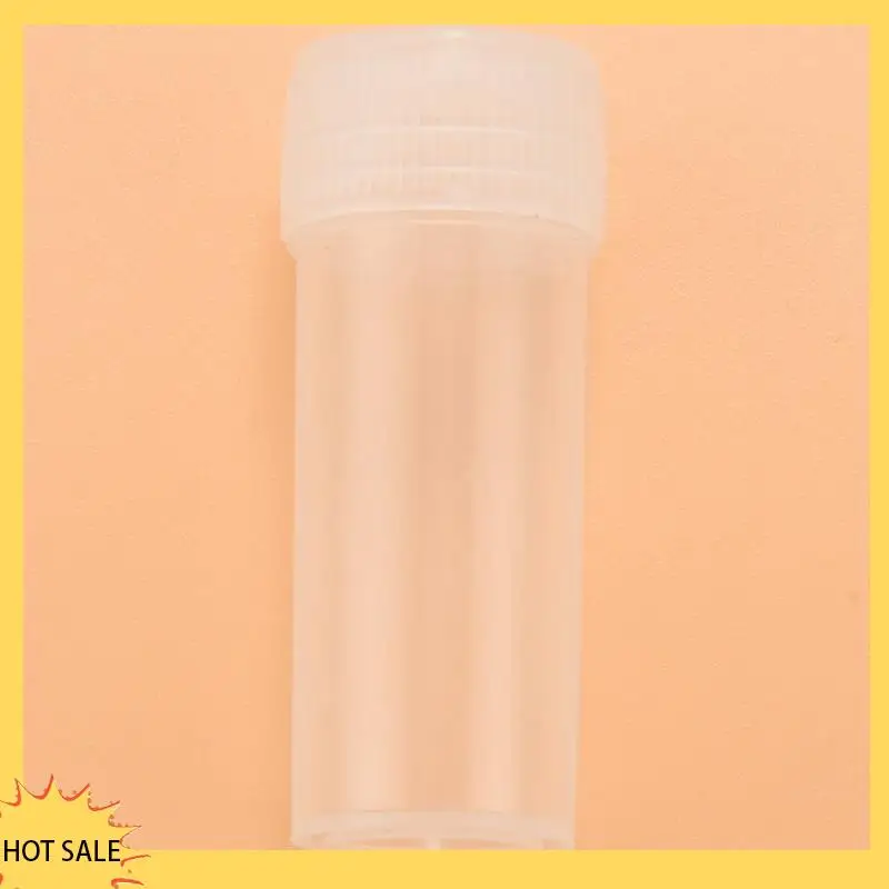 

A66Z 150X Plastic Sample Bottle 5Ml Test Tube Lab Small Vial Storage Container + Lid