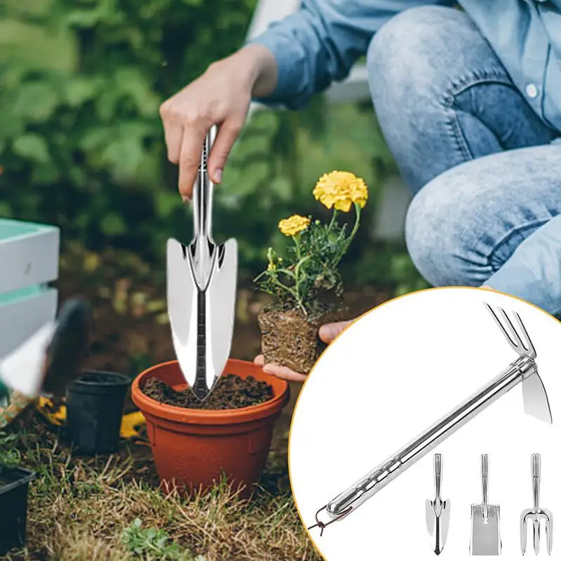 

Gardening Tool Set Stainless Steel Digging Supplies Portable Garden Tools Set Of 4 For Yard Lawn Vegetable Planting Soil