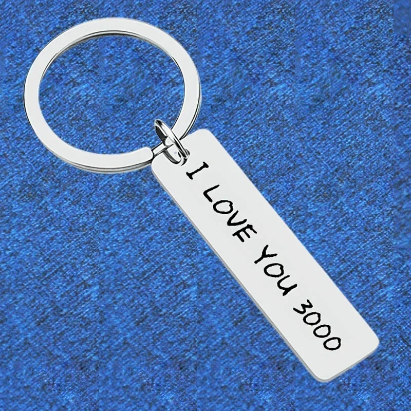 Inpirational Mantra Lovers Keychain Pendant Metal Couple Husband Wife Birthday Anniversary Key Chains Keyrings I Love You 3000