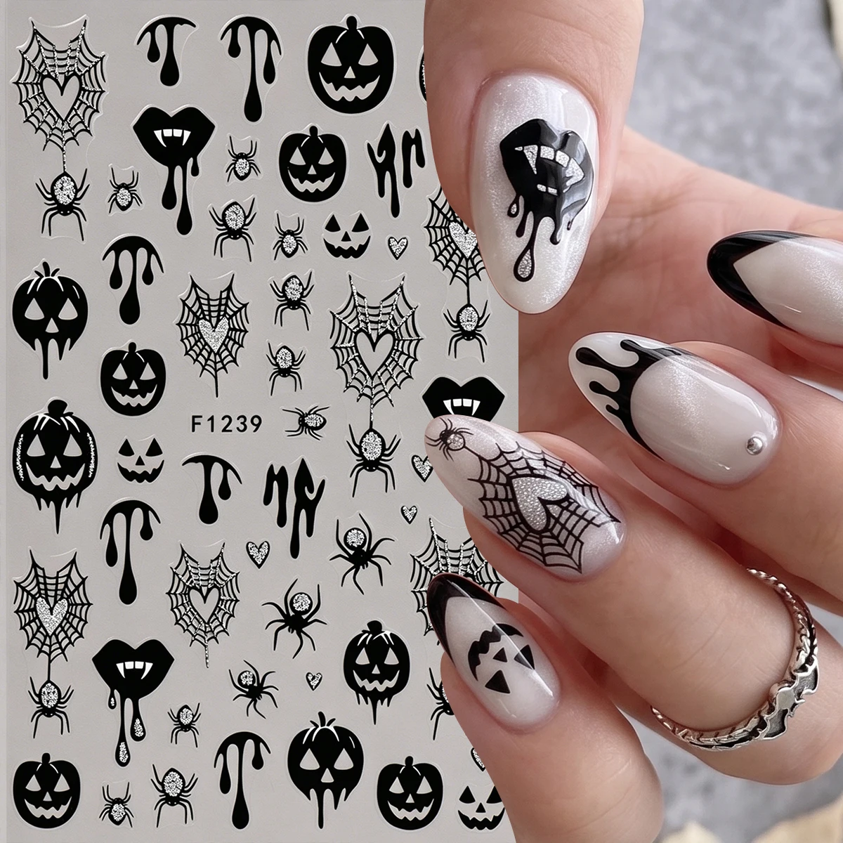 1 unidad de pegatinas góticas  - Nail Art Vampire reseña y precio