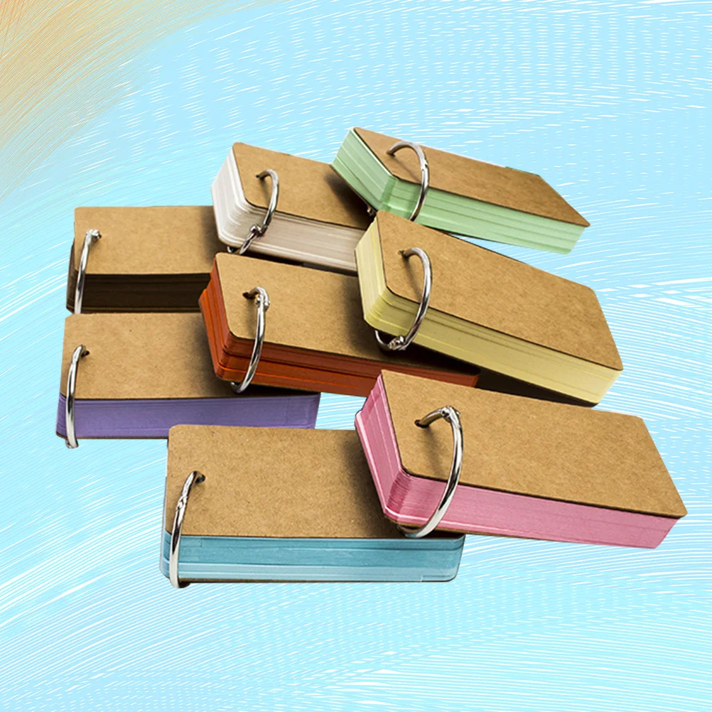 

6 pcs 9X5.5Cm Blank Word Cards Diy Study Notes Portable Notepads For School Office Stationery Alphabet Literacy Cards Notebook