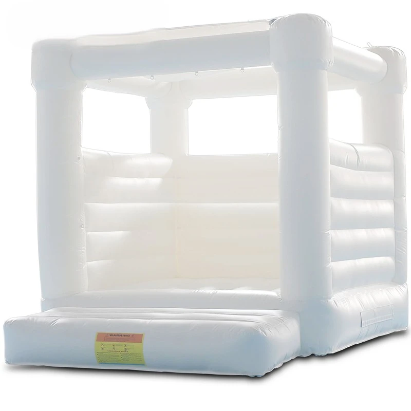 Bounce House White Pvc Inflatable Castle Wedding  Inflatable Bouncy Jumper With Air Blower For Party Event, 3.6x3x3m