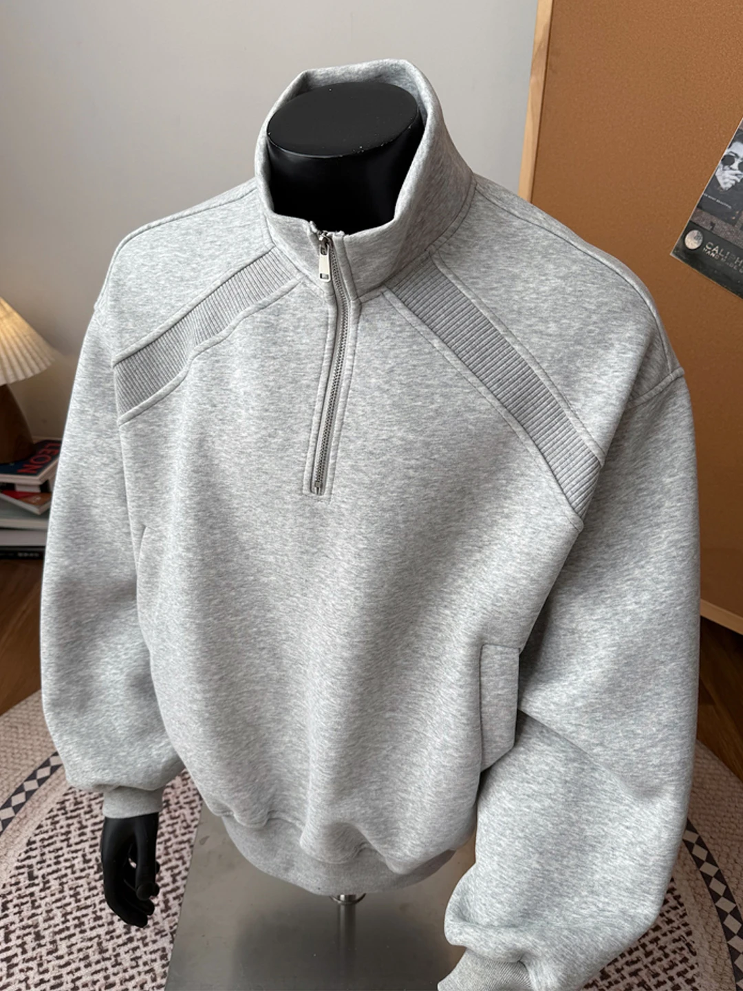 

Мужская толстовка-худи в стиле пэчворк American Deconstructed: модная, свободная, утепленная, на молнии, осенне-зимняя коллекция Cleanfit