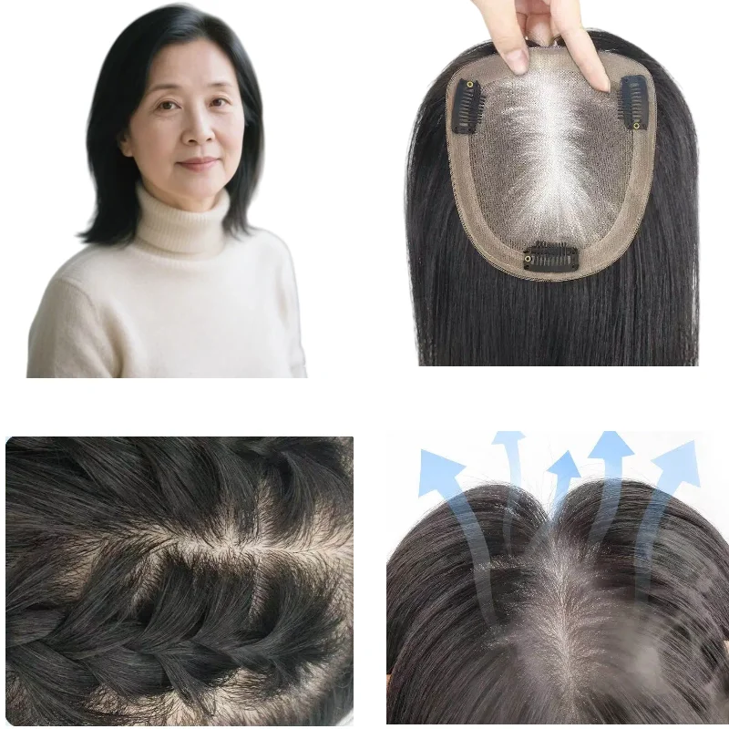 Handmade 100% Human Virgin Hair Silk Base Hairpieces 8x12 30cm Women Topper Ready Stock 48H Delivery Wholesale Dropship