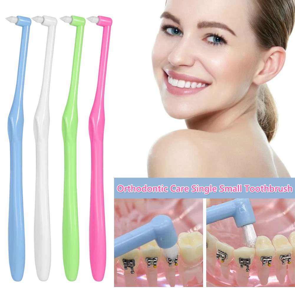 1-4PCS Orthodontic Toothbrush Soft Hair Clean Teeth Gap Toothbrush With Pointed Head Floss Oral Hygiene Teeth Braces Oral Care