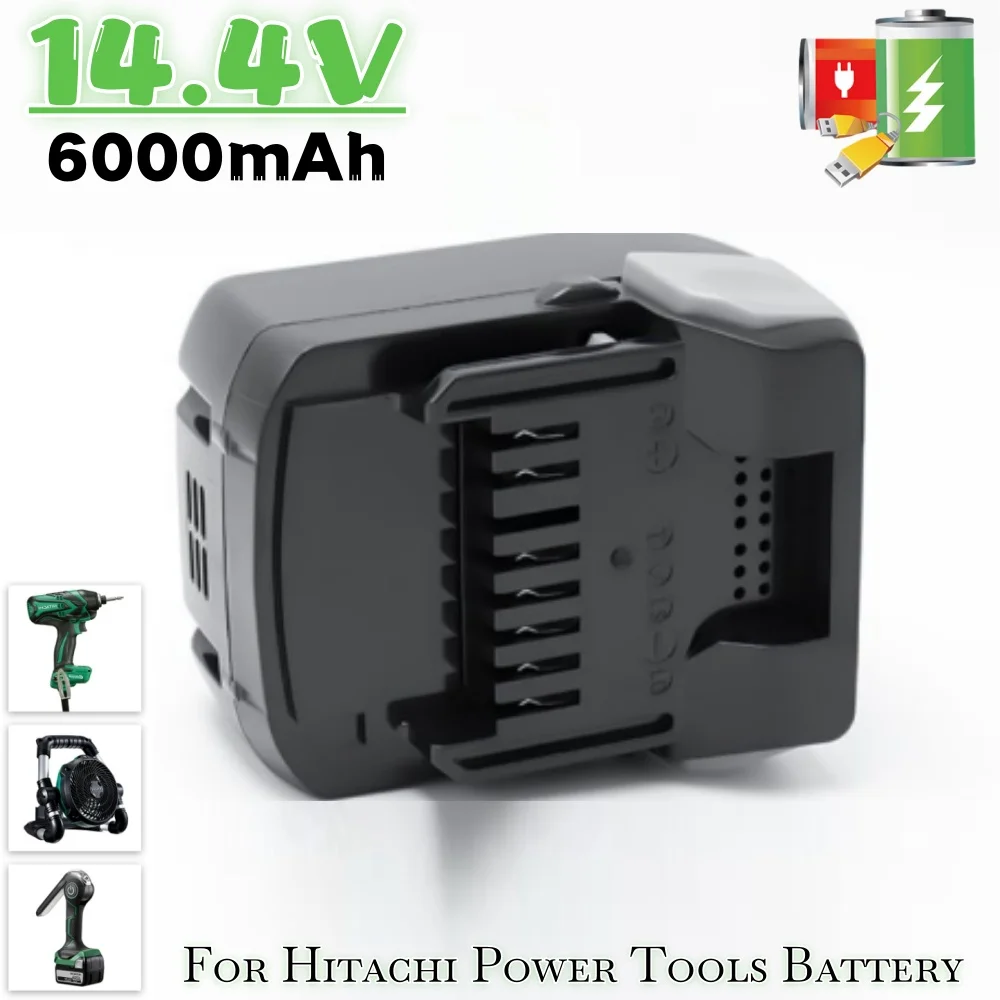 

Литий-ионная аккумуляторная батарея HITACHI 14,4 В, 6000 мАч для HITACHI BSL1430 BSL1440 BSL1450 BSL1460, аккумуляторы для электроинструментов