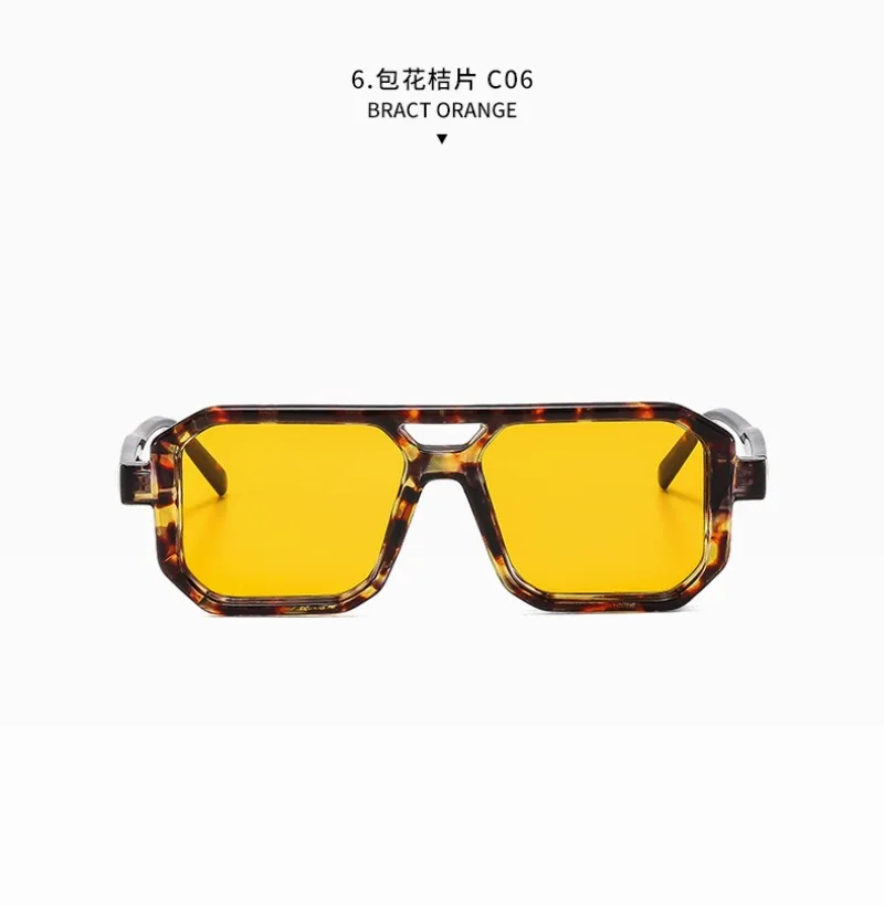 New Retro Square Double Beam Sunglasses Men Women High Quality Outdoor Travel Ultraviolet Protection Sun Glasses view 4