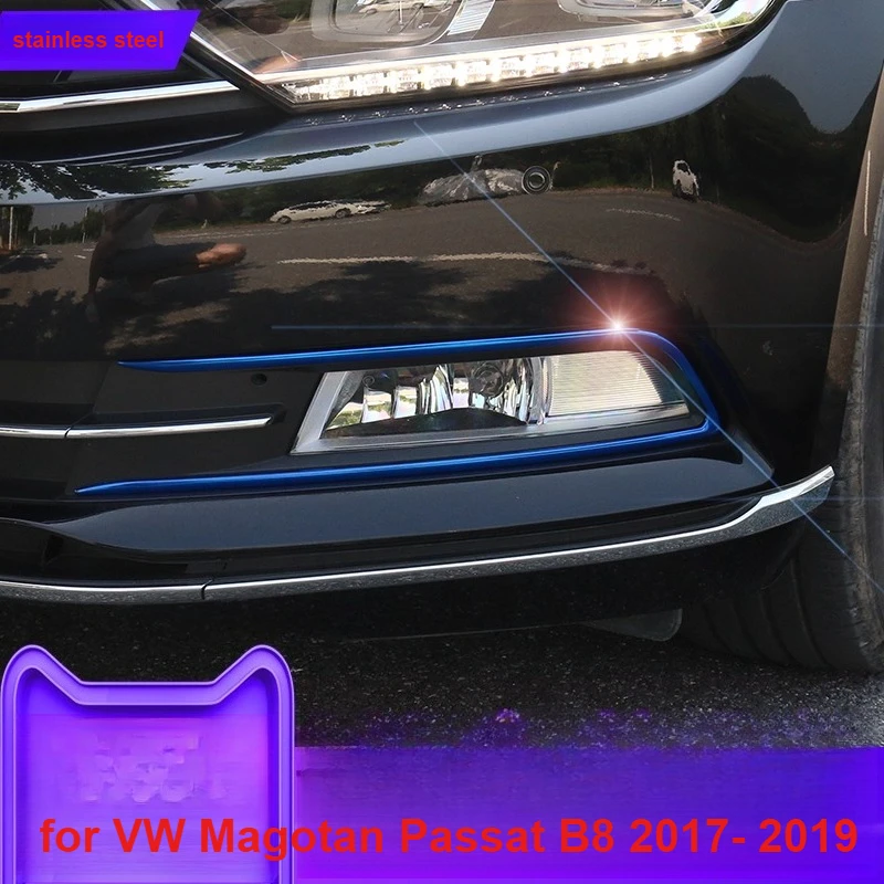 

High-quality stainless steel Car Front Fog Light Lamp Frame Cover Trim for VW Magotan Passat B8 2017- 19 Decoration Accessories