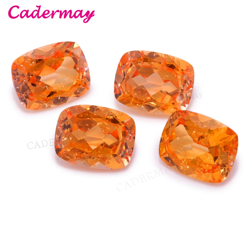 CADERMAY Fanta Color Lab Grown Sapphire With Inclusions Long Cushion Shape Loose Stone With Certificate For Jewelry Making DIY