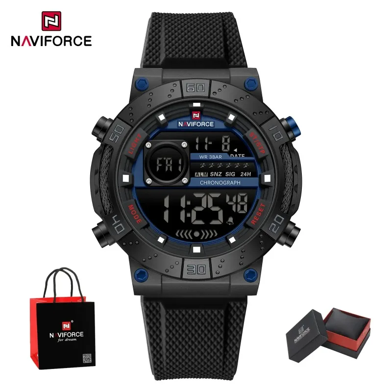 

New Style NAVIFORCE Brand Sport Durable Military Men Fashion Watches Waterproof Silicone Male Date Display Quartz Package Gifts