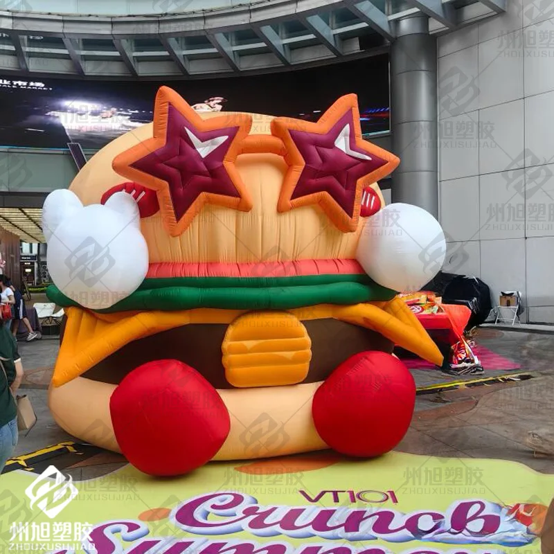 Giant inflatable burger, Hamburg simulated food activity stage decoration corporate mascot display advertising props