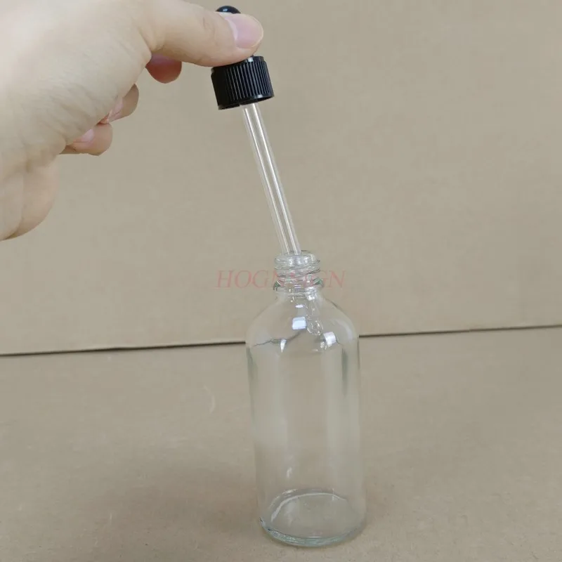 

Прозрачная стеклянная бутылка-капельница с завинчивающейся крышкой, 100 мл, герметичная капельница, оборудование для химических экспериментов, бутылка эфирного масла