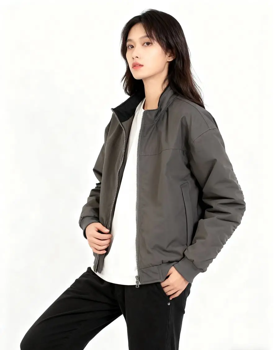 

Bomber Jackets Womens Jacket Pilot Autumn Spliced Polyurethane Cropped Softshell Retro Classic Minimalist Stylish Artistic Daily