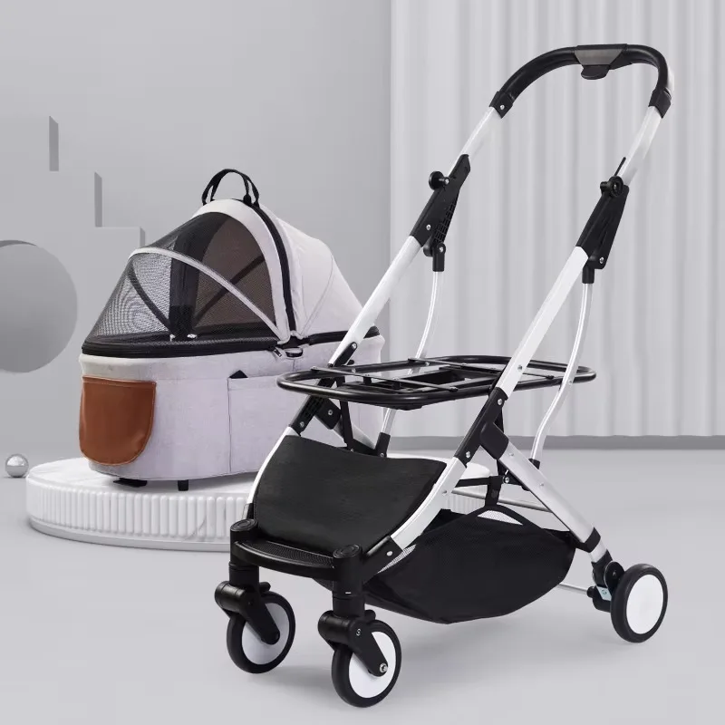 Newly designed outdoor folding pet trolley travel trolley pet trolley for dogs and cats