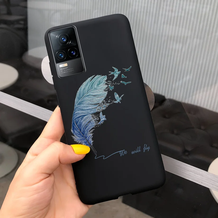 Liquid Silicone Soft Cases For Vivo V21E Case V2061 Shockproof Matte Protection Back Cover For Vivo V21 V2066 V2108 Fundas Capa