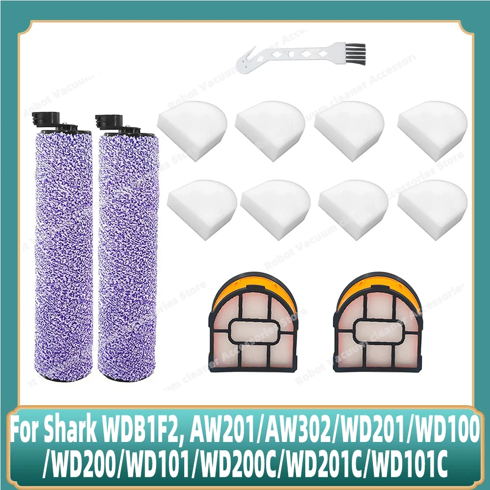 Compatible For Shark WDB1F2 WD201 WD201C WD100 For HydroVac XL 3-in-1 Vacuum Cleaner Accessories Roller Brush Filter Parts